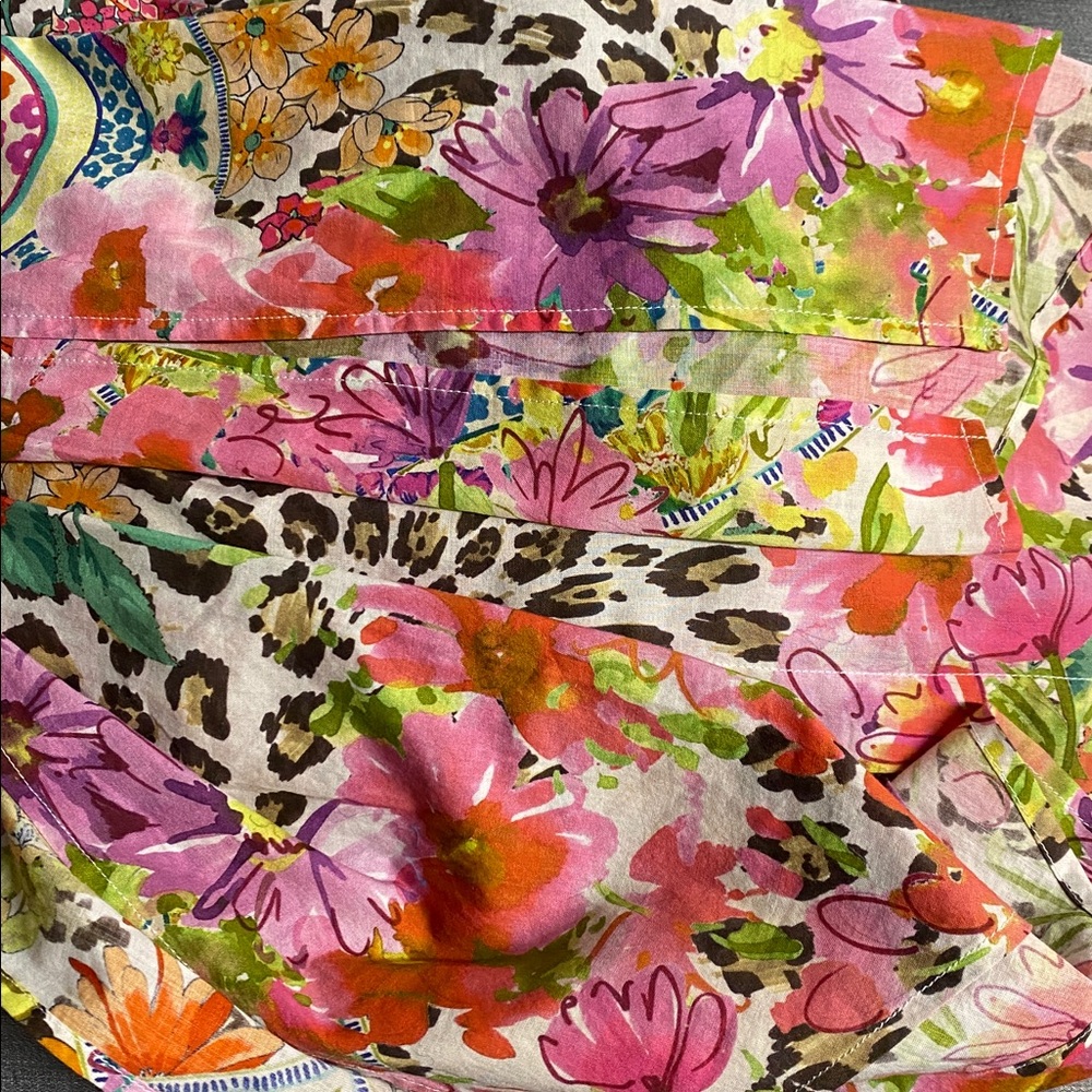 Johnny Was Wild Garden Relaxed Overshirt Floral Multicolor $199 MSRP Size Large - Picture 5 of 9